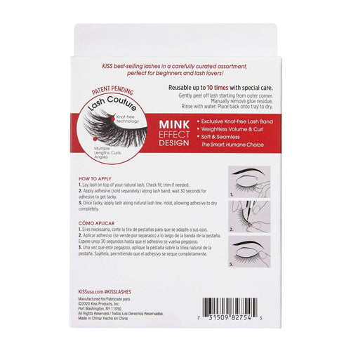 KISS USA Lash Couture Faux Mink Curated Collection, Influencer Picks, KISS False Eyelashes, Multipack EasyOptionXY LLC