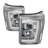 Spyder 11-16 Ford F-250/F-350 V2 Projector Headlights - Light Bar DRL - Chrome PRO-YD-FS11V2-LB-C OffRoadUSA.com
