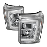 Spyder 11-16 Ford F-250/F-350 V2 Projector Headlights - Light Bar DRL - Chrome PRO-YD-FS11V2-LB-C OffRoadUSA.com