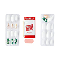KISS imPRESS Medium Almond Gel Press-On Nails, Glossy Light White, 30 Pieces EasyOptionXY LLC
