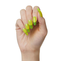 KISS Gel Fantasy Long Coffin Solid Color Glue-On Jelly Nails, Neon Yellow, 28 pieces EasyOptionXY LLC