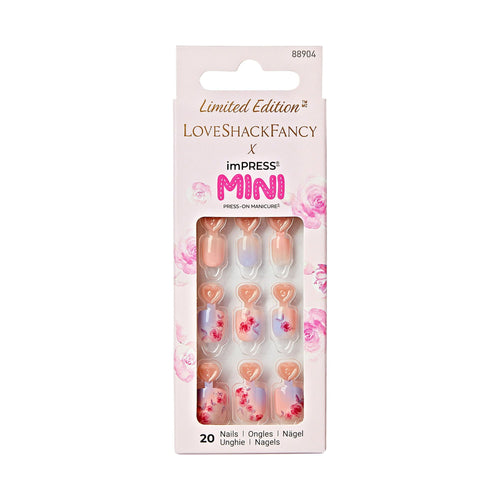 LoveShackFancy x imPRESS Mini Limited Edition Square Kids Press-On Nails, Pink, 20 Pieces EasyOptionXY LLC