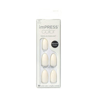 KISS imPRESS Color Long-Lasting Medium Almond Press-On Nails, White Glossy, 30 Pieces EasyOptionXY LLC