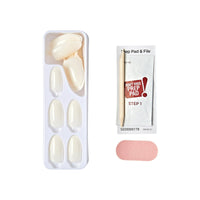 KISS imPRESS Color Long-Lasting Medium Almond Press-On Nails, White Glossy, 30 Pieces EasyOptionXY LLC