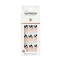 KISS imPRESS Medium Coffin Gel Press-On Nails, Glossy Dark Black, 30 Pieces EasyOptionXY LLC