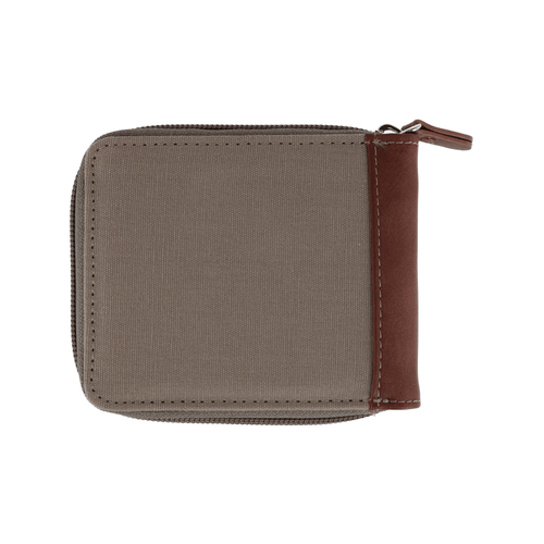 J. Buxton Men's RFID Slimfold Zip-Around Wallet Canvas, Olive EasyOptionXY LLC