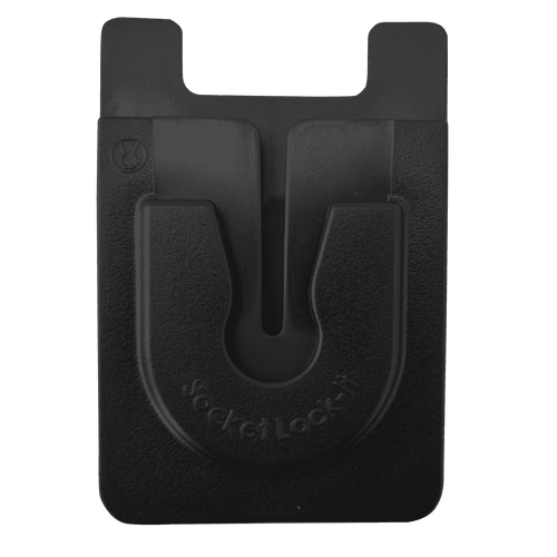 Lock-It Black: Exchangeable Phone Wallet, Velcro, Wireless Charging, Fits Standard Grips EasyOptionXY LLC