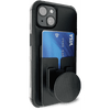 Lock-It Black: Exchangeable Phone Wallet, Velcro, Wireless Charging, Fits Standard Grips EasyOptionXY LLC