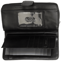 Julia Buxton Women's Heiress Checkbook Wallet Leather, Black EasyOptionXY LLC
