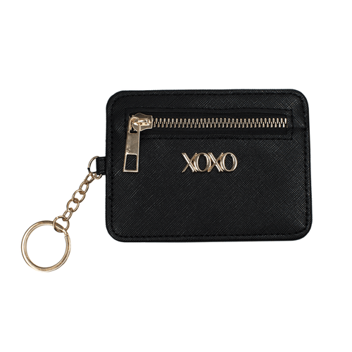 XOXO Women's Mini Black Saffiano Leather Key Card ID Coin Case Wallet EasyOptionXY LLC