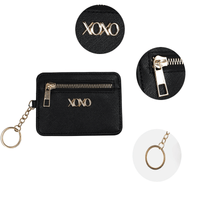 XOXO Women's Mini Black Saffiano Leather Key Card ID Coin Case Wallet EasyOptionXY LLC