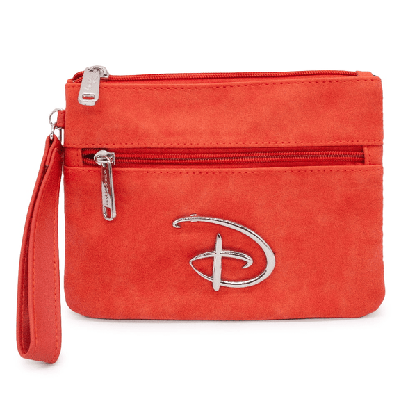 Buckle-Down Women's Disney Wallet, Double Pocket Wristlet, Disney Signature D Silver Logo, Red, Vegan Leather EasyOptionXY LLC