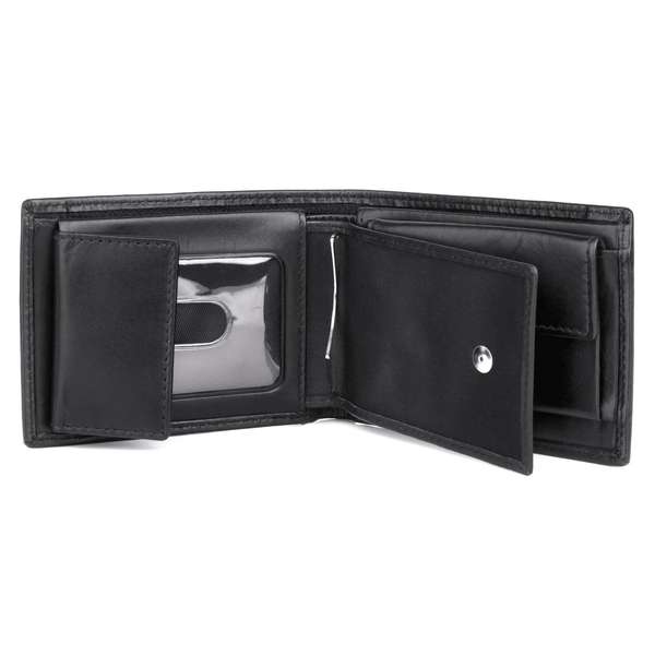 Dopp Men's Regatta Convertible Billfold w/Zip Bill Compartment Leather, Black EasyOptionXY LLC