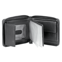 J. Buxton Men's Emblem Zip-Around Billfold Leather, Black EasyOptionXY LLC