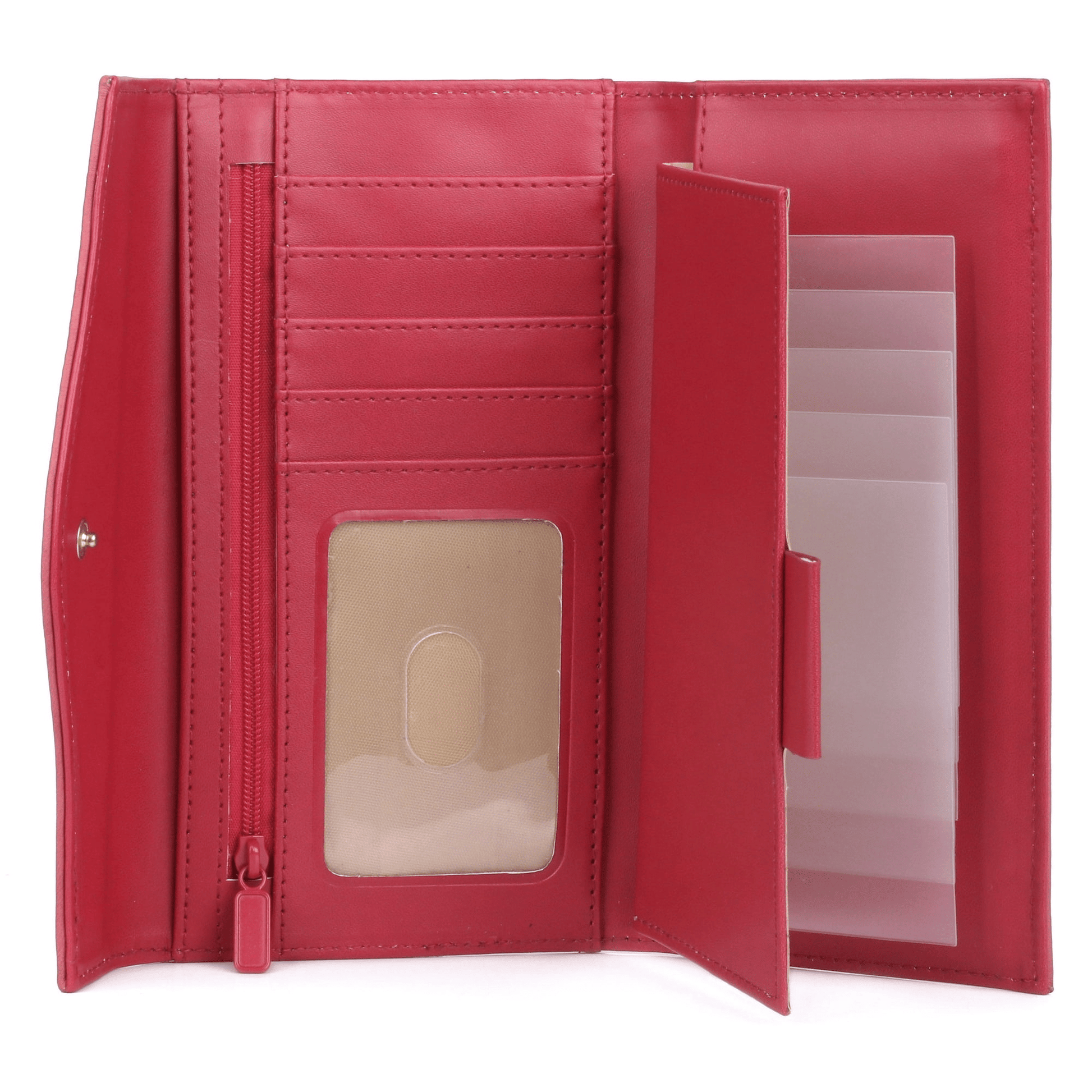 Julia Buxton Women's Heiress Organizer Clutch Leather, Red EasyOptionXY LLC