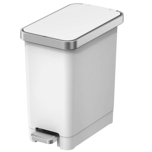 Better Homes & Gardens 2.5 Gallon Trash Can, Premium Plastic Step Bathroom Trash Can, White EasyOptionXY LLC