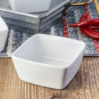 Better Homes & Gardens White Porcelain Square Dipped Bowl EasyOptionXY LLC