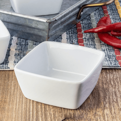 Better Homes & Gardens White Porcelain Square Dipped Bowl EasyOptionXY LLC