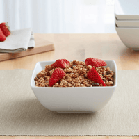 Better Homes & Gardens Loden Porcelain Square-Shaped Dinner Bowl, White EasyOptionXY LLC