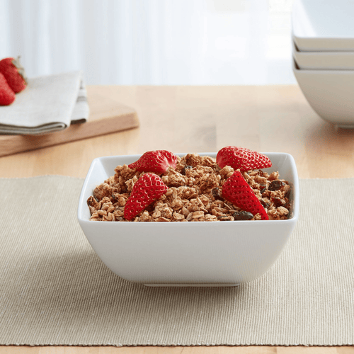 Better Homes & Gardens Loden Porcelain Square-Shaped Dinner Bowl, White EasyOptionXY LLC