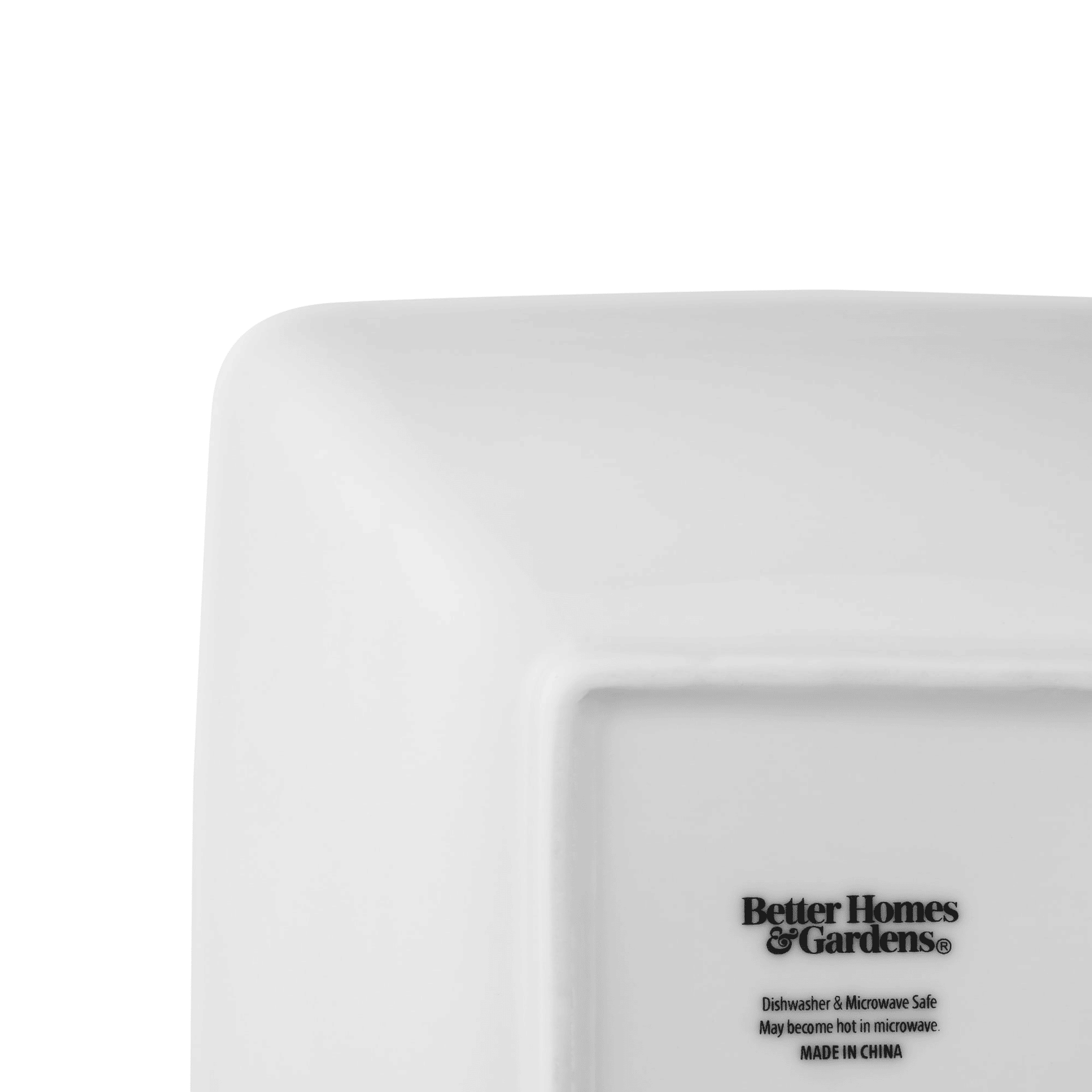 Better Homes & Gardens Loden Porcelain Square-Shaped Dinner Bowl, White EasyOptionXY LLC