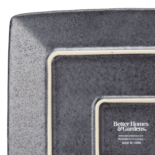 Better Homes & Gardens Dark Gray Square-Shaped Dinner Plate EasyOptionXY LLC