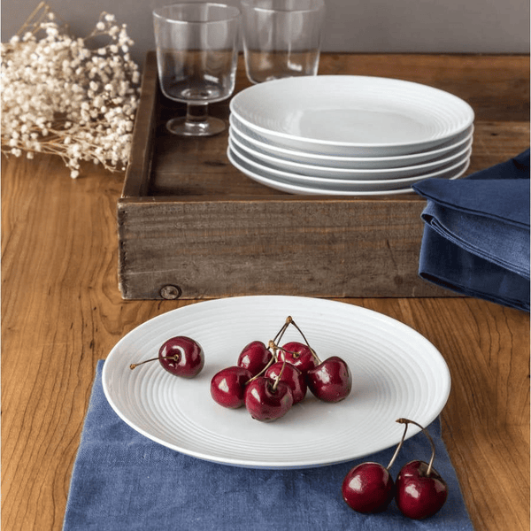 Better Homes & Gardens Porcelain Round Ribbed Salad Plates, White, Set of 12 EasyOptionXY LLC