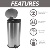 Better Homes & Gardens 7.9 Gallon Trash Can, Oval Kitchen Step Trash Can, Stainless Steel EasyOptionXY LLC