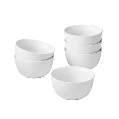 Better Homes & Gardens Round Ribbed Bowls, White Porcelain, Set of 6 EasyOptionXY LLC