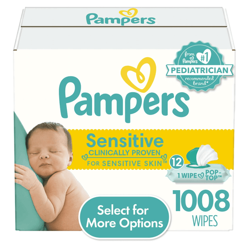 Pampers Sensitive Baby Wipes 12X Flip-Top Packs 1008 Wipes (Select for More Options) EasyOptionXY LLC