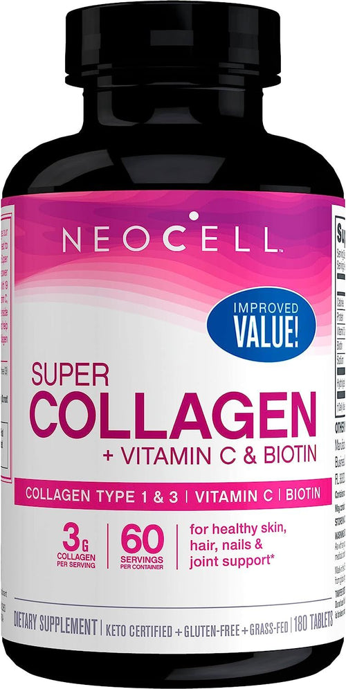 NeoCell Collagen Tablets With Vitamin C and Biotin, 180 Count EasyOptionXY LLC