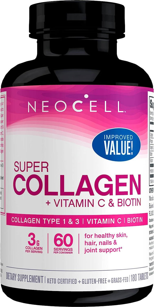 NeoCell Collagen Tablets With Vitamin C and Biotin, 180 Count EasyOptionXY LLC