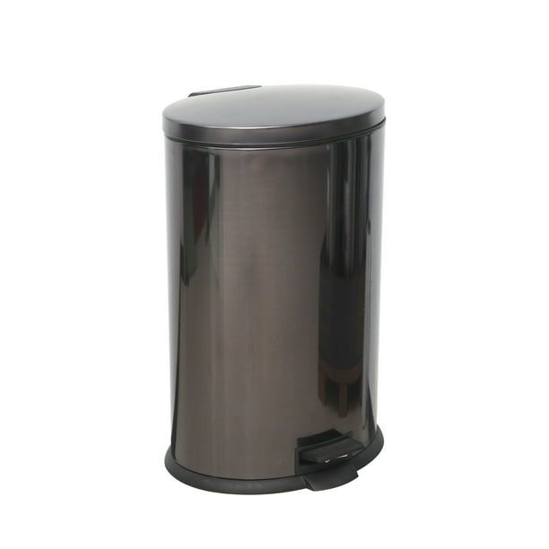 Better Homes & Gardens 10.5 Gallon Trash Can, Oval Kitchen Trash Can, Black Stainless Steel EasyOptionXY LLC