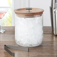 Better Homes & Gardens Clear Glass Ice Bucket with Silver Stainless Steel Tongs EasyOptionXY LLC