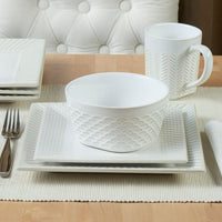 Better Homes & Gardens 16-Piece Farmhouse Square Dinnerware Set EasyOptionXY LLC