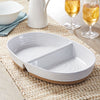 Better Homes & Gardens Abbott Exposed Clay Stoneware Divided Serving Tray, White Speckled, Oval EasyOptionXY LLC