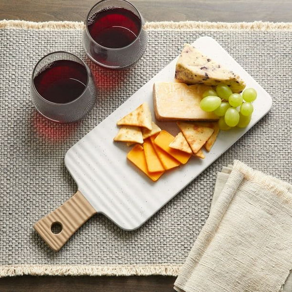 Better Homes & Gardens Abbott Exposed Clay Stoneware Charcuterie Platter, White Speckled EasyOptionXY LLC