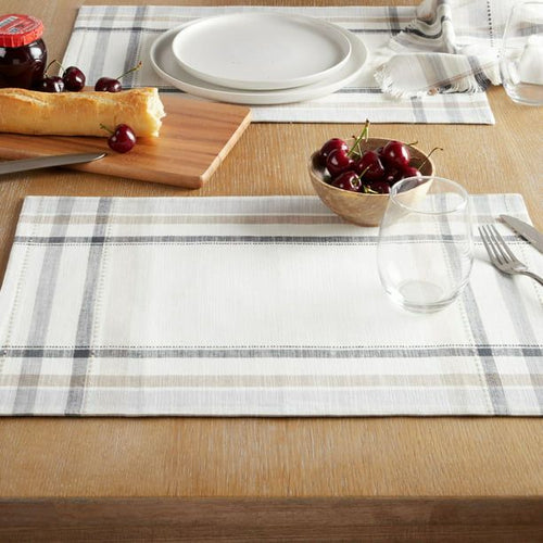 Better Homes & Garden Monday Plaid Placemat, Beige, 14"W x 20"L, 1 Piece EasyOptionXY LLC