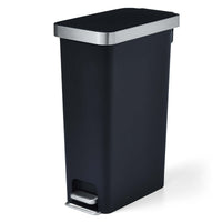 Better Homes & Gardens 10.5 Gallon Trash Can, Plastic Slim Step On Kitchen Trash Can, Black EasyOptionXY LLC