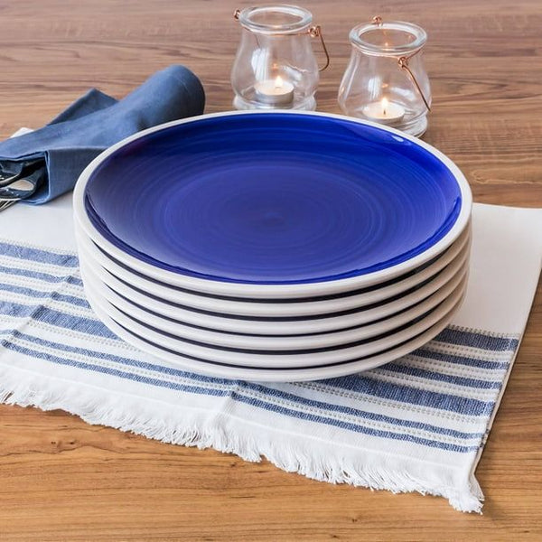 Better Homes & Gardens Indigo Swirl Dinner Plates, Blue, Set of 6 EasyOptionXY LLC