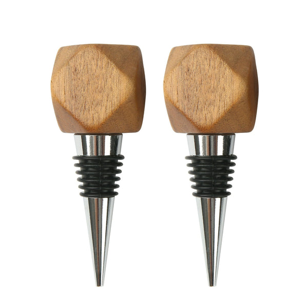 Better Homes & Gardens Elegant Wine Bottle Stopper Aluminum and Wood, Brown and Silver 3.93" EasyOptionXY LLC