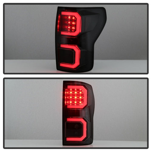 Spyder 07-13 Toyota Tundra V2 Light Bar LED Tail Lights - Smoke ALT-YD-TTU07V2-LB-BSM OffRoadUSA.com