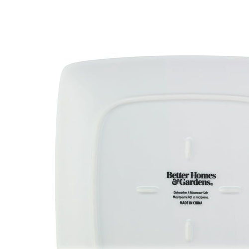Better Homes & Gardens Loden Porcelain Square-Shaped Dinner Plate, White EasyOptionXY LLC