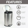 Better Homes & Gardens 10.5 Gallon Trash Can, Oval Kitchen Step Trash Can, Stainless Steel EasyOptionXY LLC