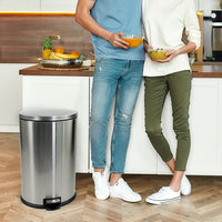 Better Homes & Gardens 10.5 Gallon Trash Can, Oval Kitchen Step Trash Can, Stainless Steel EasyOptionXY LLC