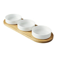 Better Homes & Gardens Acacia Wood Tray and Stoneware Bowl for Condiment, 19.69x7.28x2.17 in,3.96 lb EasyOptionXY LLC
