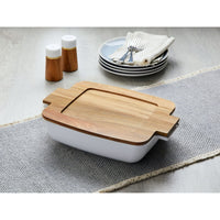 Better Homes & Gardens Ceramic Oven to Table Serveware Dish with Acacia Lid, 13.39 x 9.06 x 3.39 in EasyOptionXY LLC