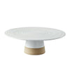 Better Homes & Gardens Abbott Exposed Clay Stoneware Pedestal Cake Stand, White Speckled, 3.52lbs EasyOptionXY LLC