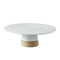 Better Homes & Gardens Abbott Exposed Clay Stoneware Pedestal Cake Stand, White Speckled, 3.52lbs EasyOptionXY LLC