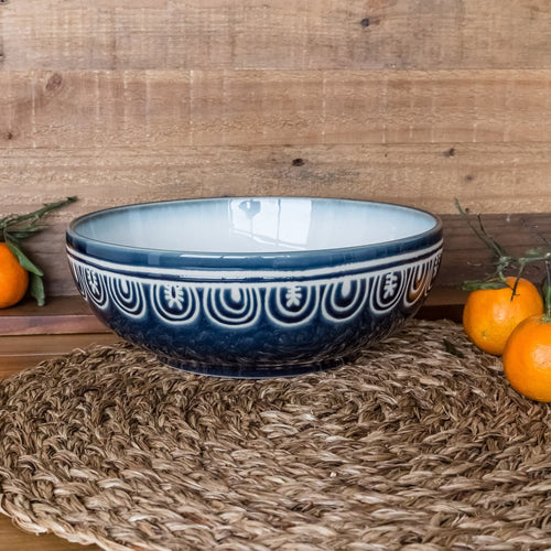 Better Homes & Gardens Teal Medallion Serve Bowl EasyOptionXY LLC